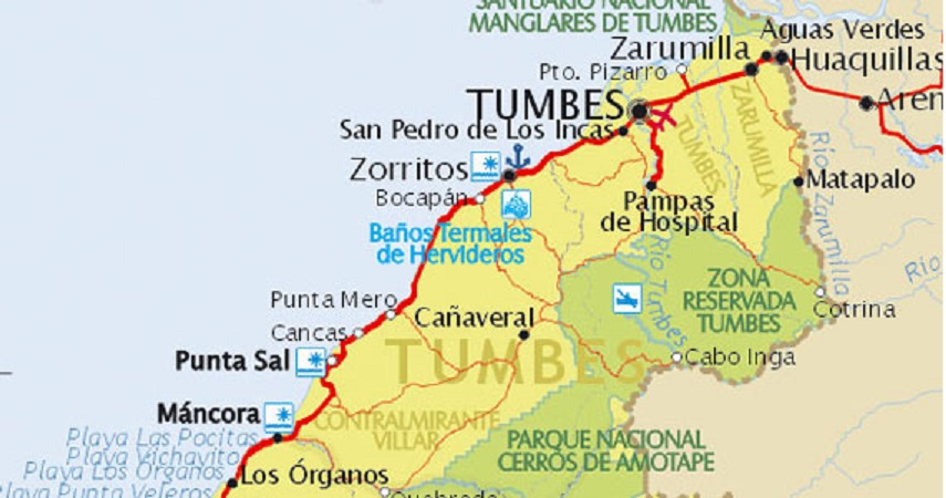 Mapa de la ciudad de Tumbes